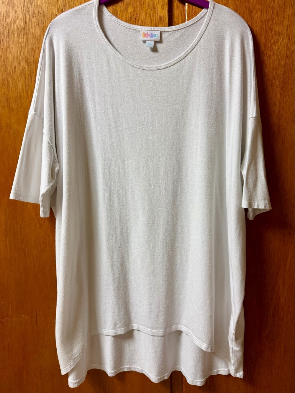 Rare LuLaRoe Solid White “Irma” Top (Retired Style)